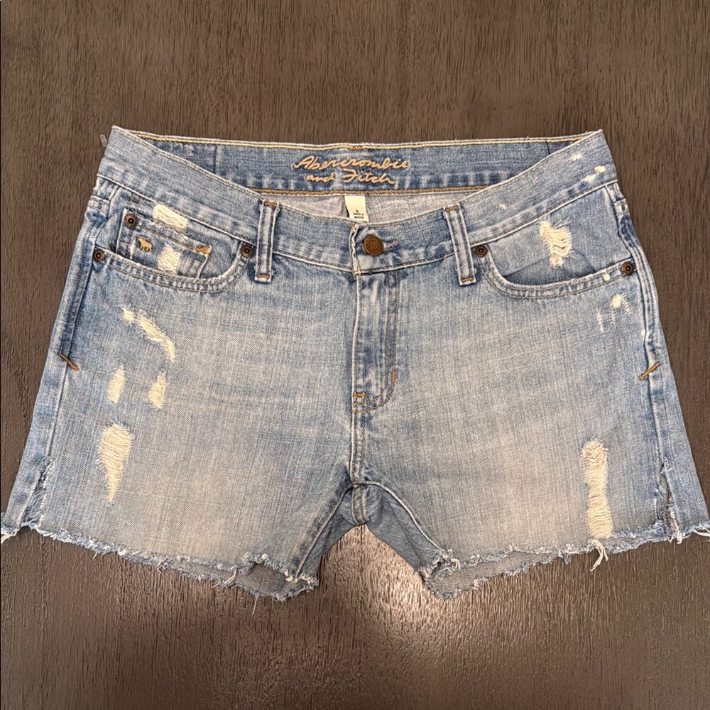 Abercrombie & Fitch Jean Shorts with Frayed Hem Size 8